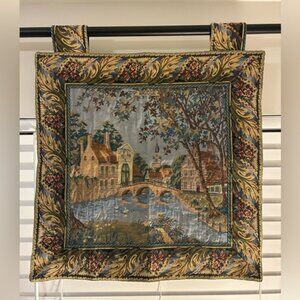 Belgium Brugge City Canals Tapestry Wall Hanging w/ Tabs and Lined 24”